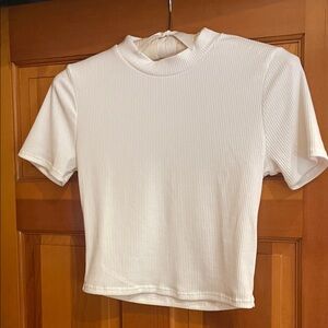 NWOT By Together White Ribbed Knit Crop Top